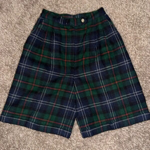 Tartan plaid 100% wool vintage culotte long short